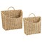 mDesign Woven Seagrass Hanging Wall Storage Basket - Set of 2 - Natural
